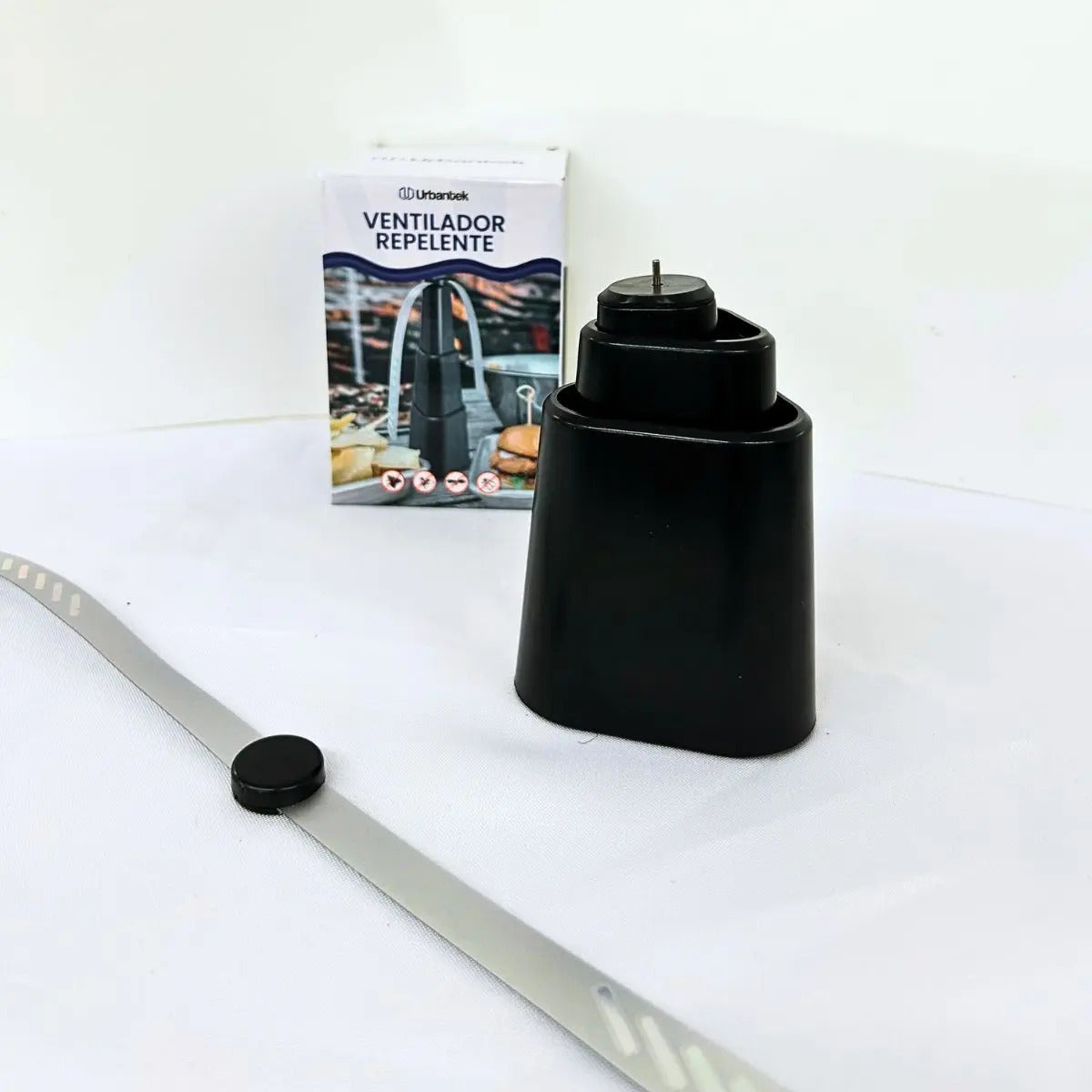 Kit 3 Ventilador Repelente De Mesa Espanta Mosca Portátil Cor Preto