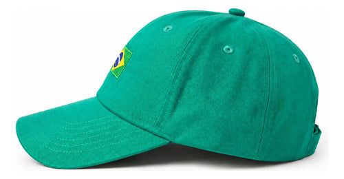 Boné De Futebol Brasil Ajustável Verde E Amarelo