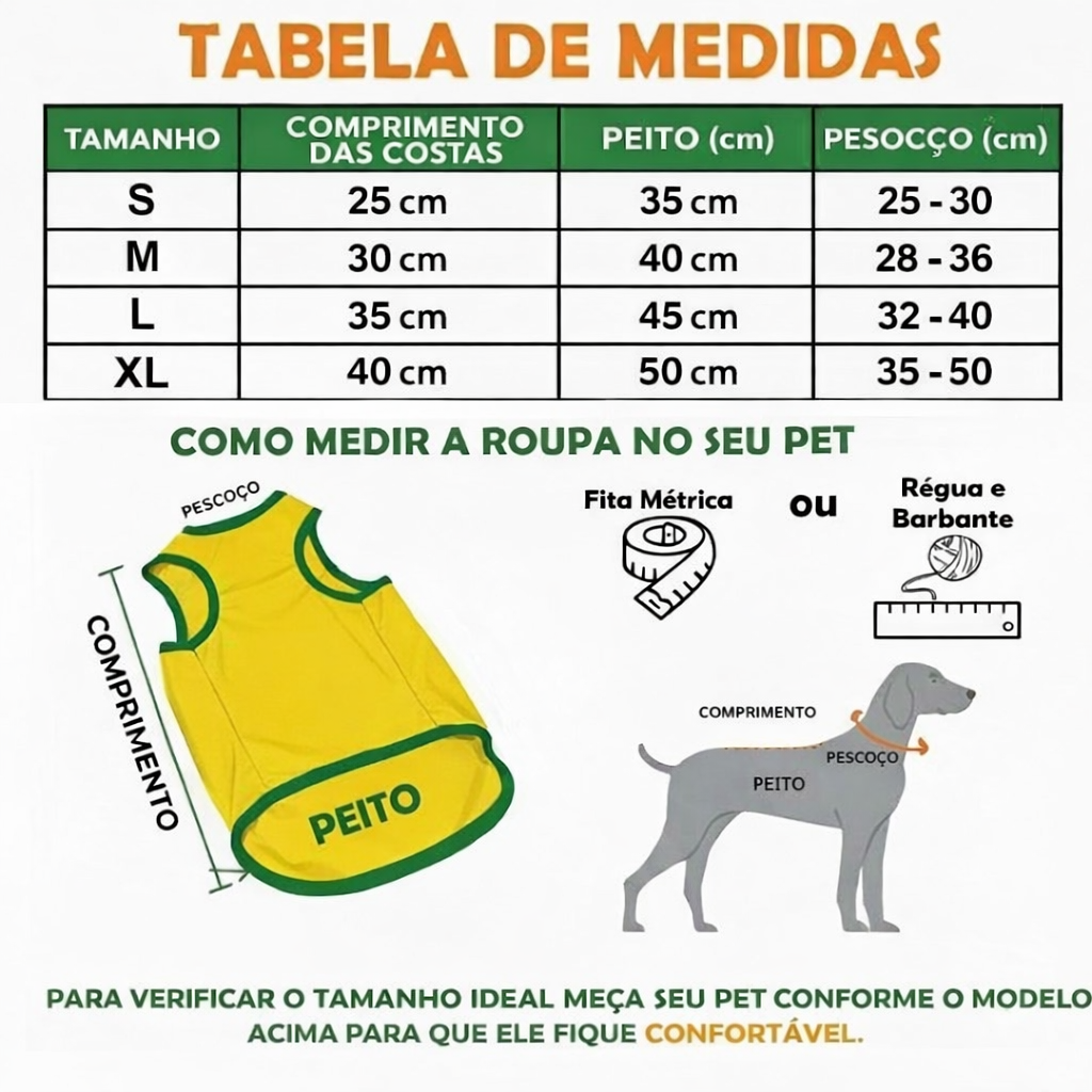 Roupa para Pet Brasil - Coleção Oficial Copa 2026 para Cães e Gatos [Edição Limitada]