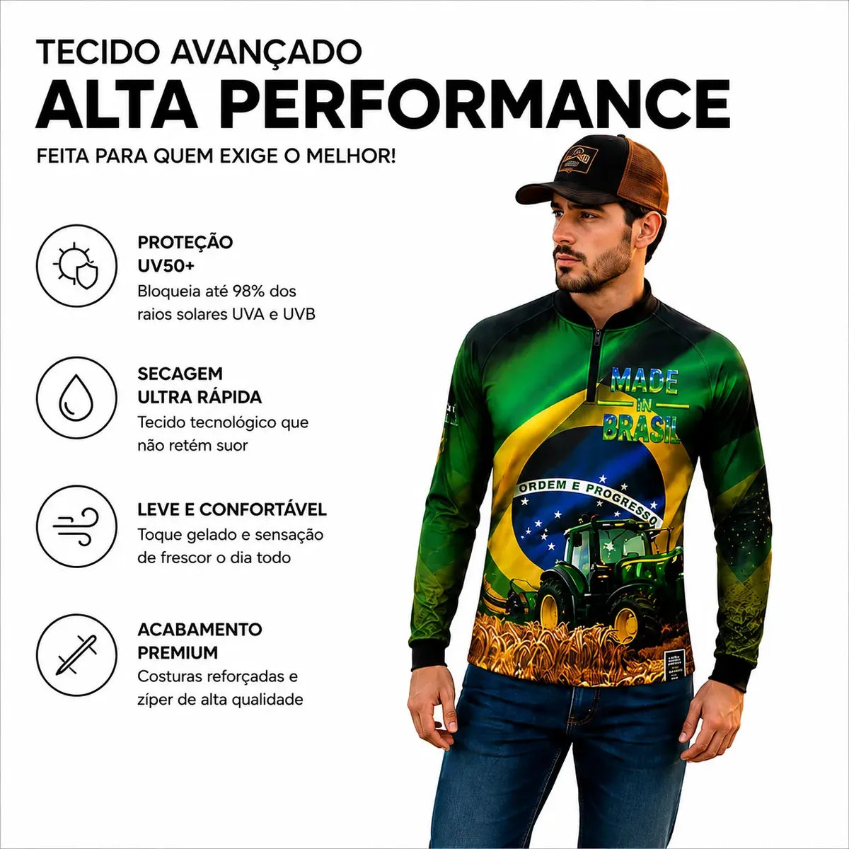 Camiseta AgroBrasil Bruto - Coleção AcordaBrasil!™ [UV50] [OFERTA LEVE 3 PAGUE 1]