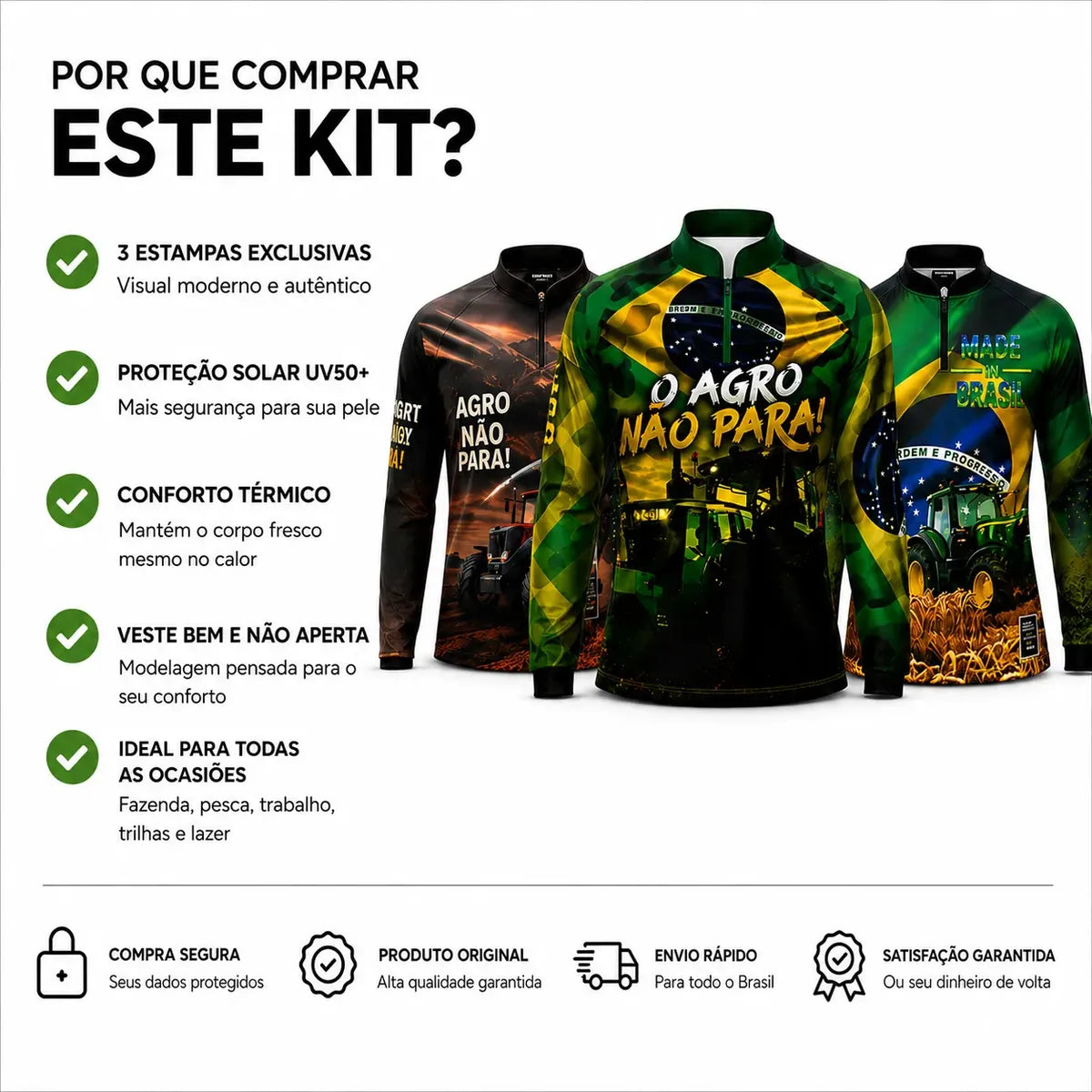 Camiseta AgroBrasil Bruto - Coleção AcordaBrasil!™ [UV50] [OFERTA LEVE 3 PAGUE 1]