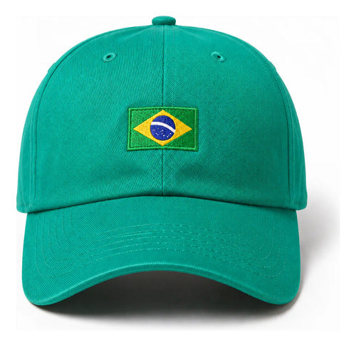 Boné De Futebol Brasil Ajustável Verde E Amarelo