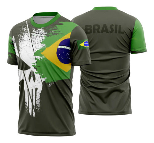 Camiseta Caveira Justiceiro Brasil - Coleção AcordaBrasil!™